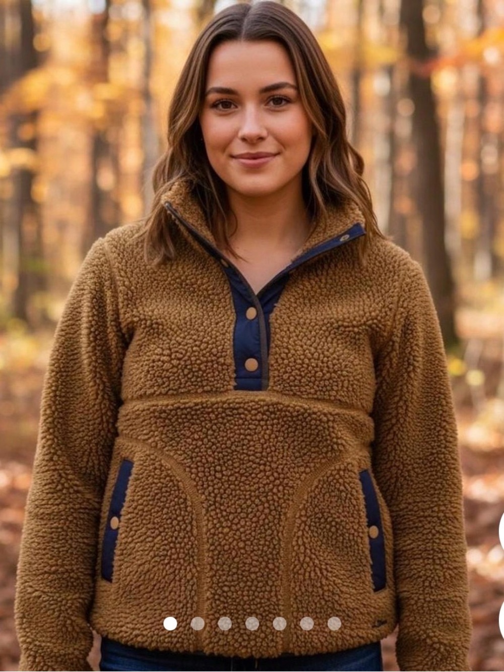 LL Bean Sherpa Fleece Quarter-Snap Pullover Women's color: antique gold size XL